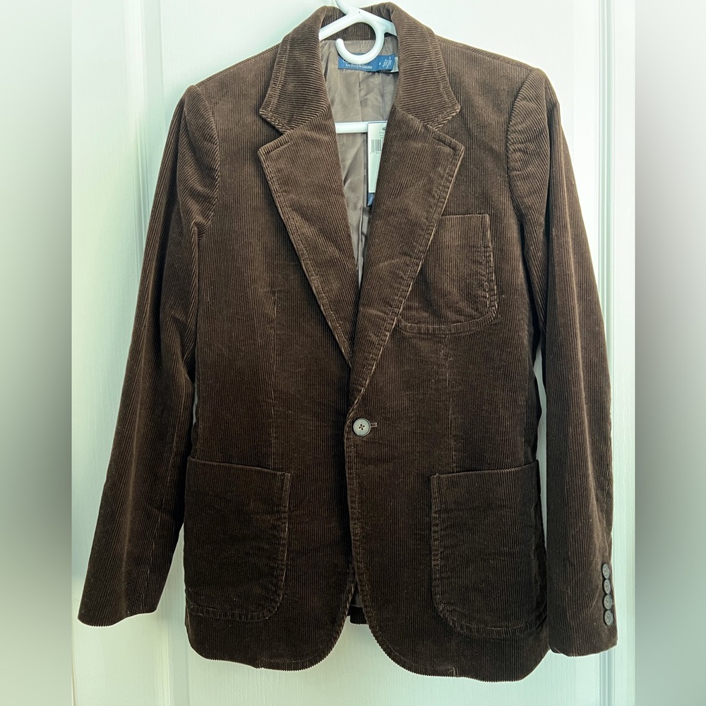NWT POLO RALPH LAUREN CORDUROY BUTTON BLAZER JACKET DARK BEECH BROWN SIZE 6 - Picture 14 of 15